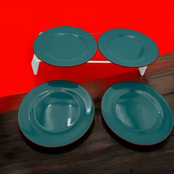SOLD OUT Qty 1 Plate Baum Tangier (Turquoise/Orange) - Dinner Plate - 11" - Picture 1 of 10